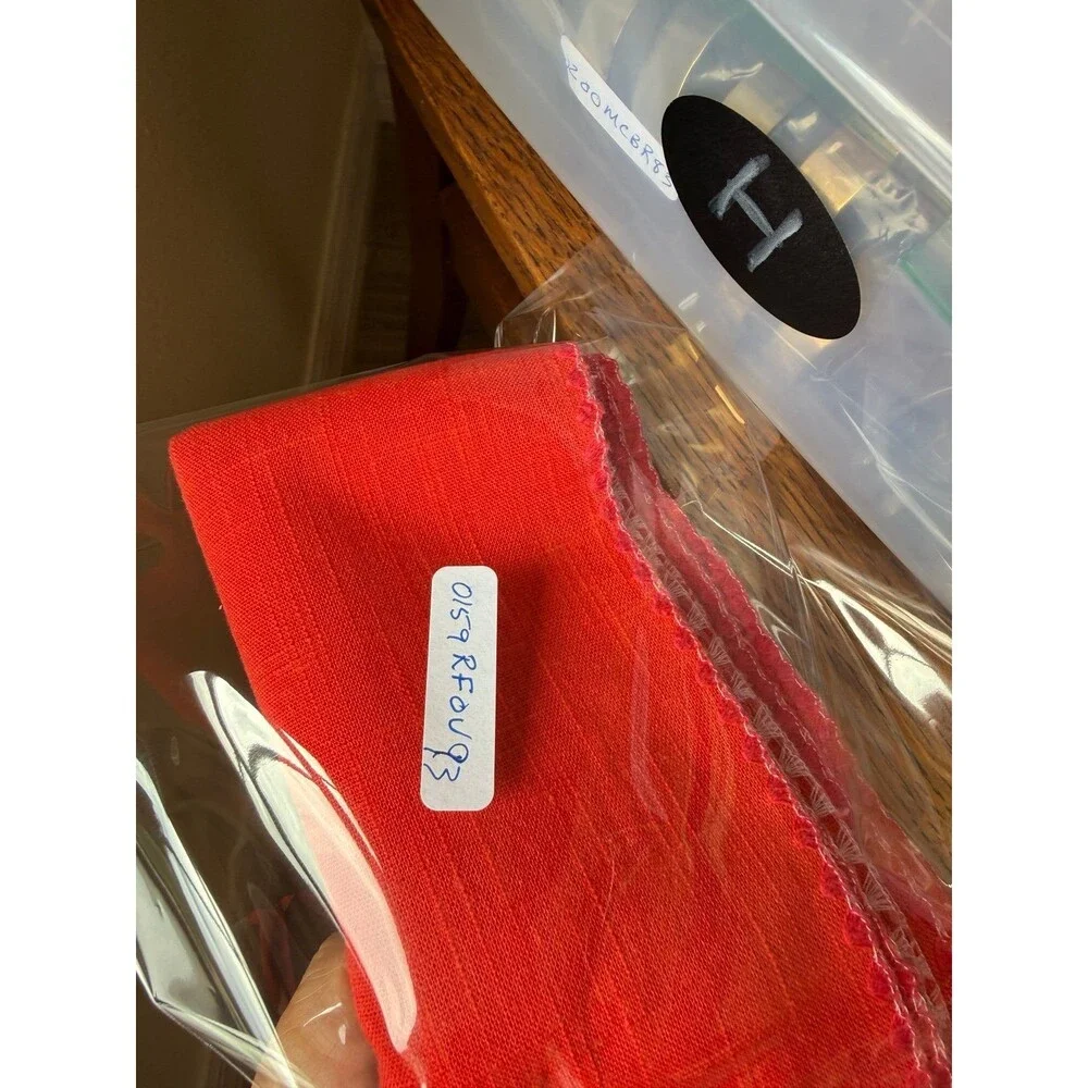 Cloth Dinner Napkins Linen Set Of 4 Handmade Red 16x16 Rustic Farmhouse Vintage
